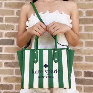 Kate Spade Stripe Jacquard Top Zip Tote